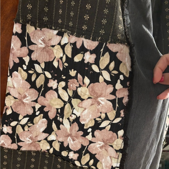 Boho Floral Patchwork Wide Leg Pants Size Large - Picture 6 of 8